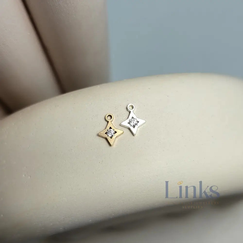 Mini Cubic Zirconia Star Charm - Links Permanent Jewellery Supplies
