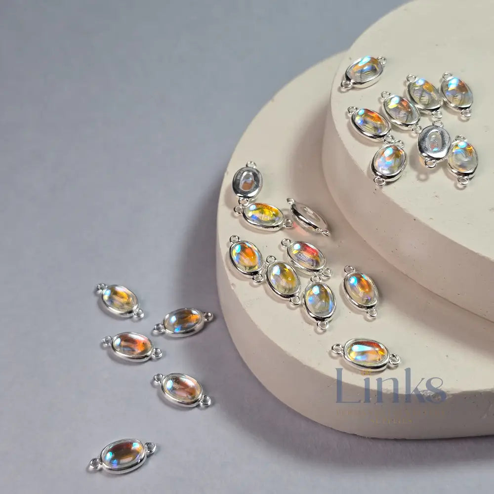 Oval Moonstone Connector Charm