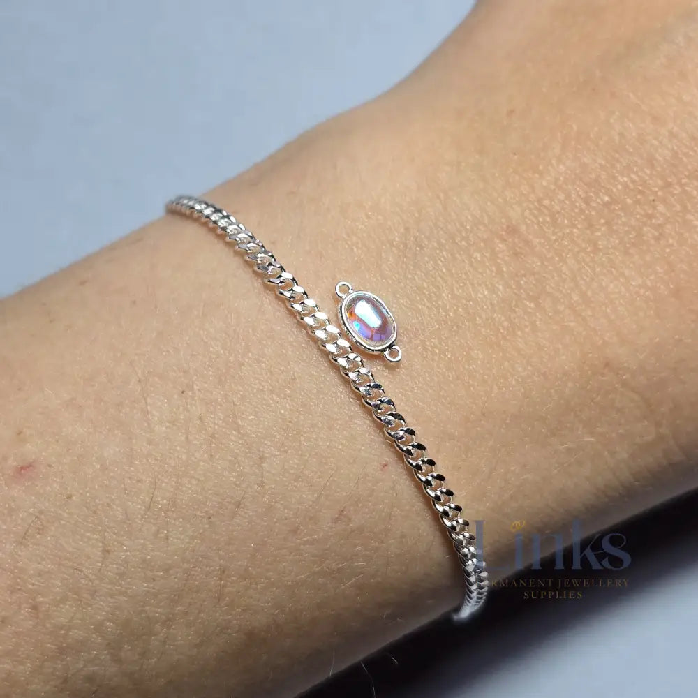 Oval Moonstone Connector Charm
