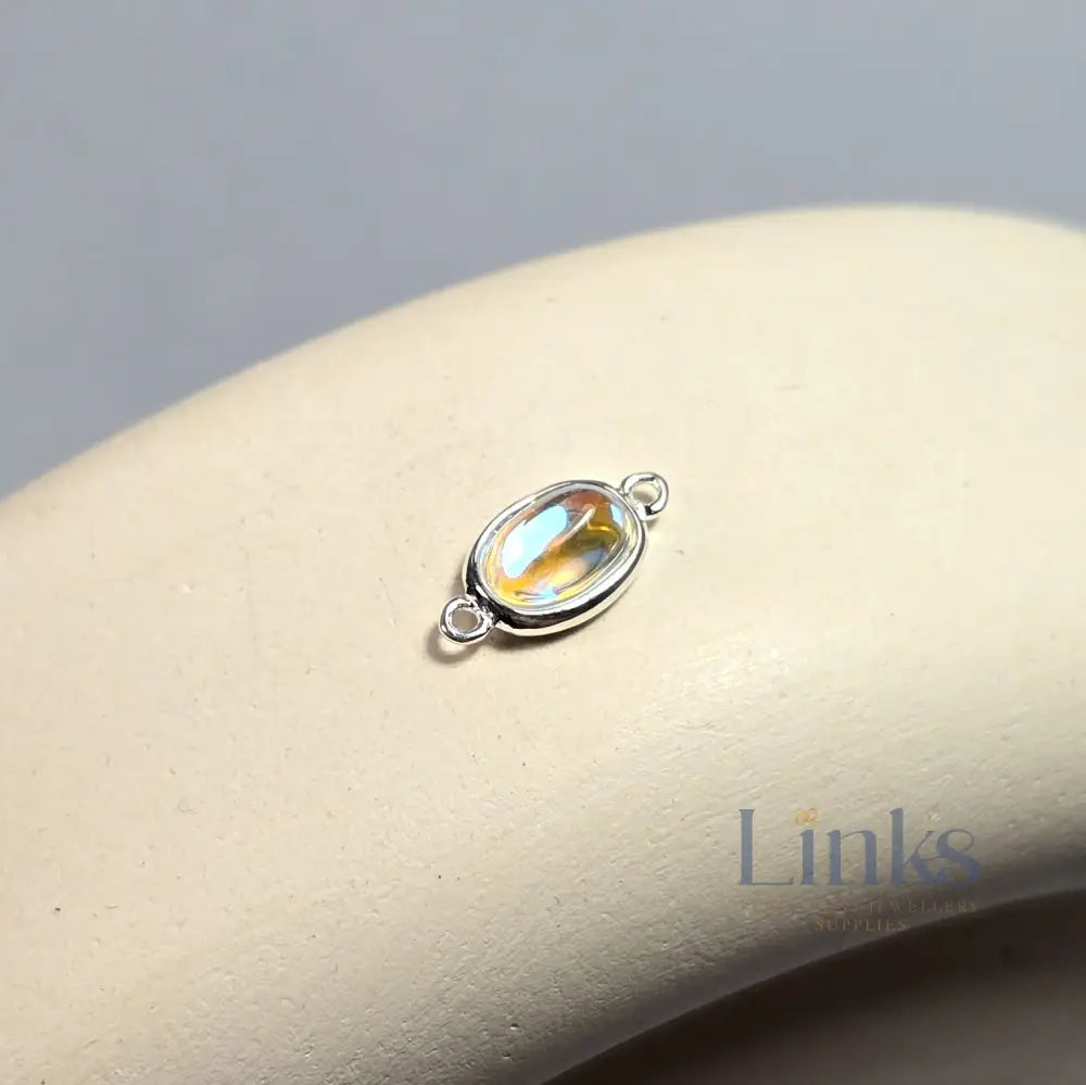 Oval Moonstone Connector Charm