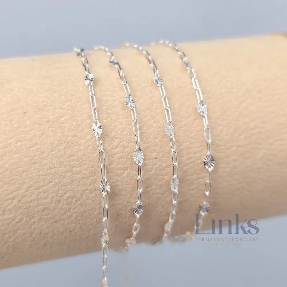 Oval Sunburst & Paperclip Chain - 14k Gold Filled & 925 Sterling Silver 925 Sterling Silver