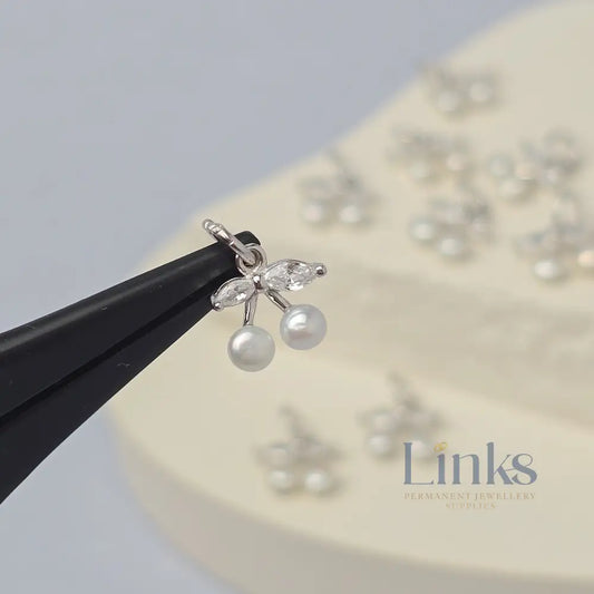 Pearl & CZ Cherry Charm