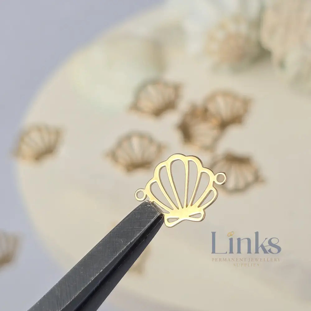 Sea Shell Connector Charm 14k Gold Filled
