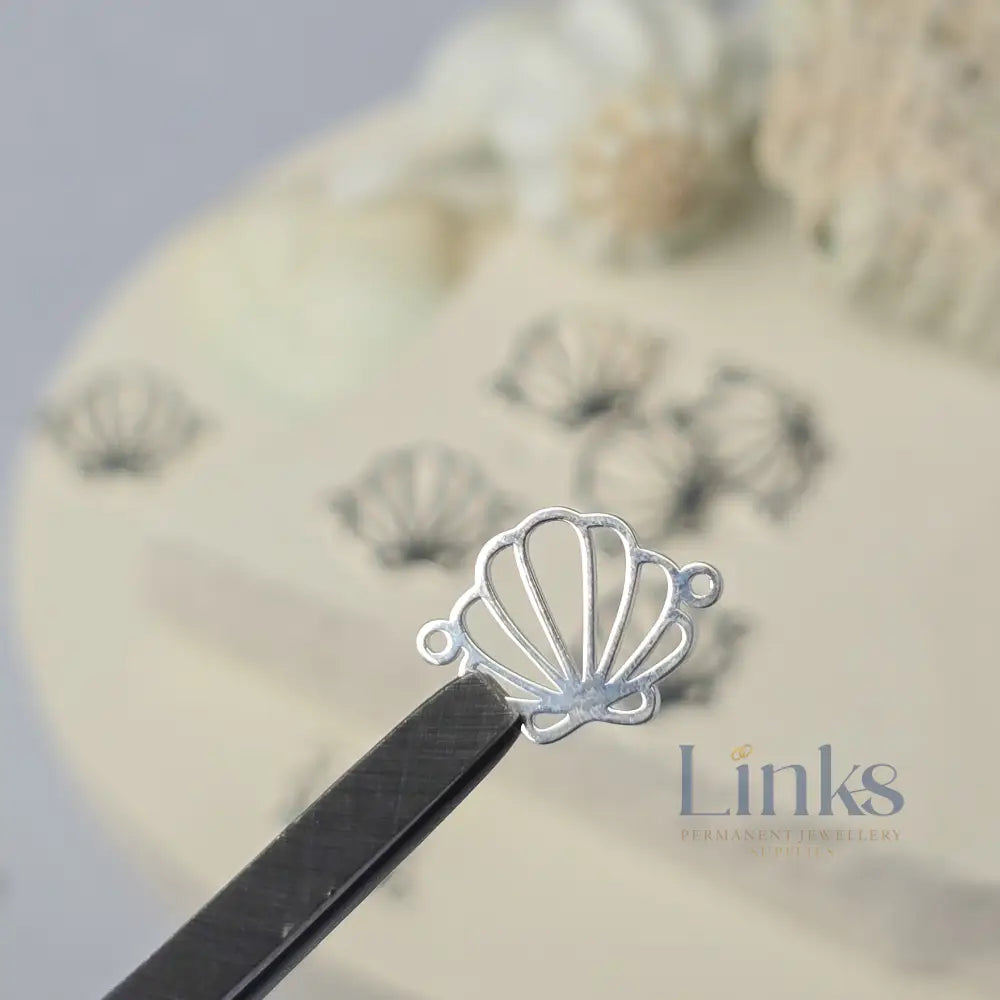 Sea Shell Connector Charm Sterling Silver