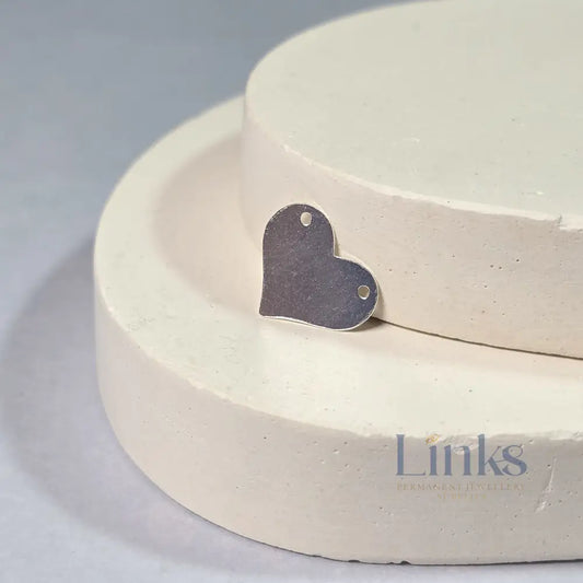 Sterling Silver Blank Heart Connector