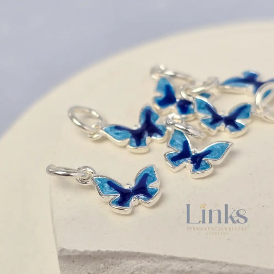 Sterling Silver Blue Butterfly Charm