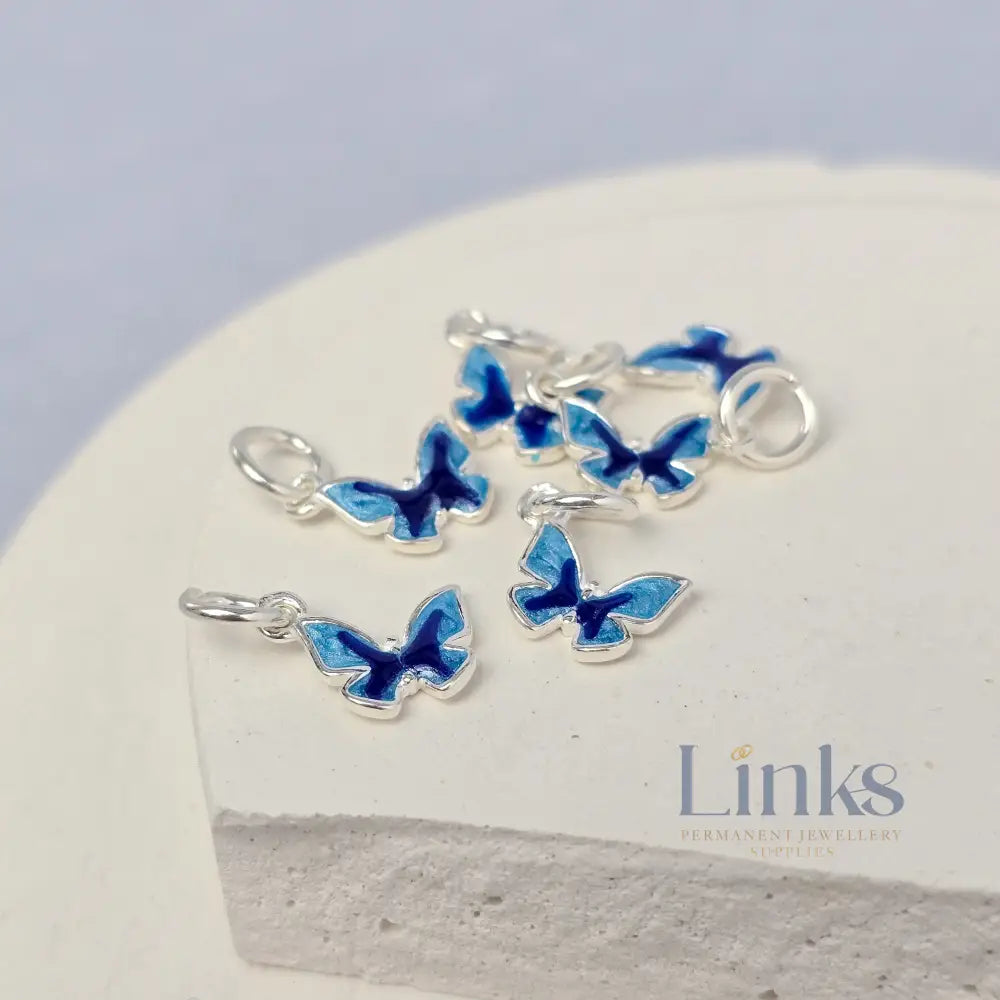 Sterling Silver Blue Butterfly Charm
