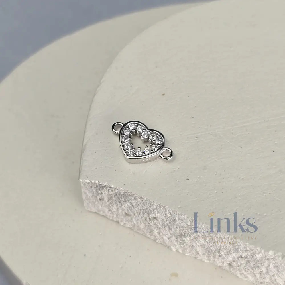Crystal Hollow Heart Connector