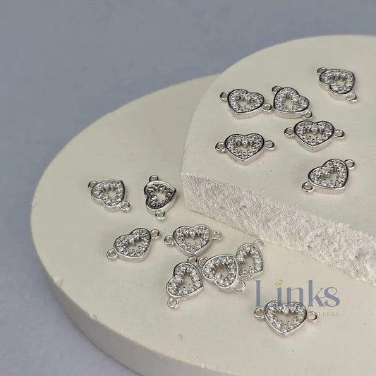Crystal Hollow Heart Connector