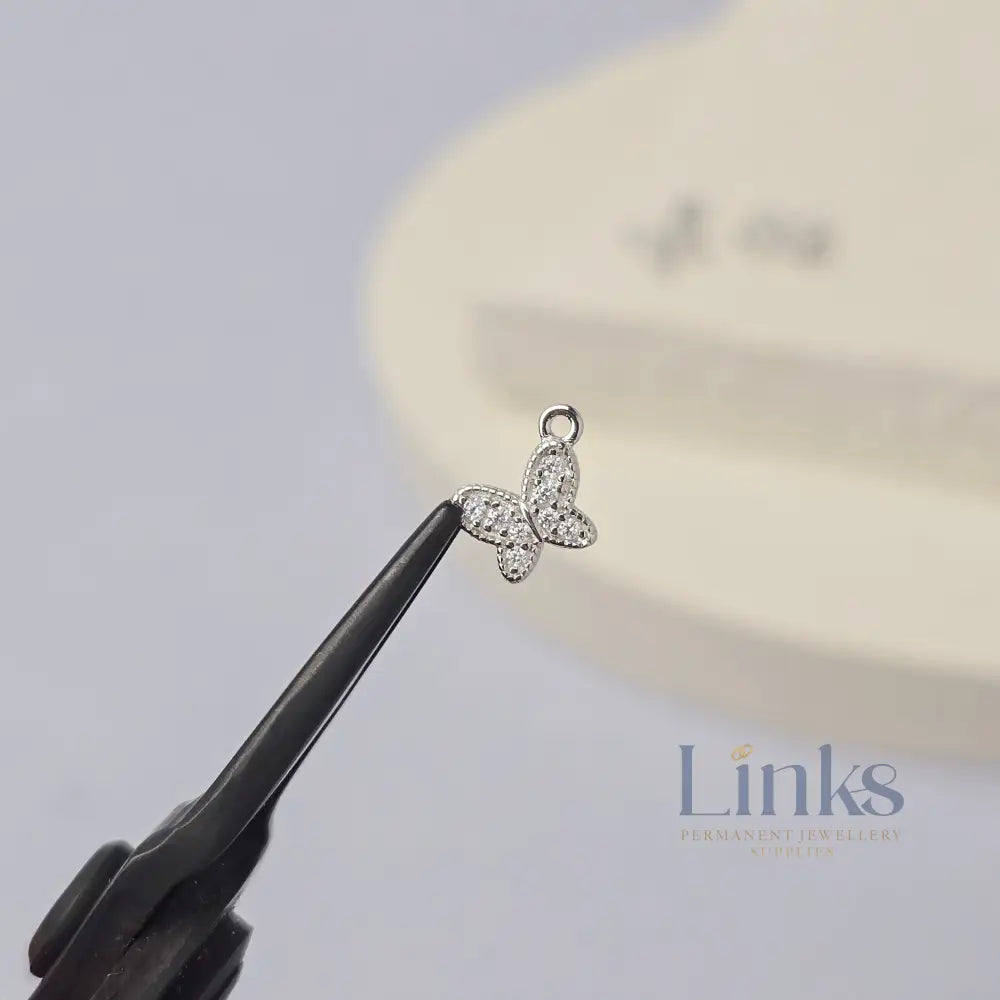 Sterling Silver Cubic Zirconia Dainty Butterfly