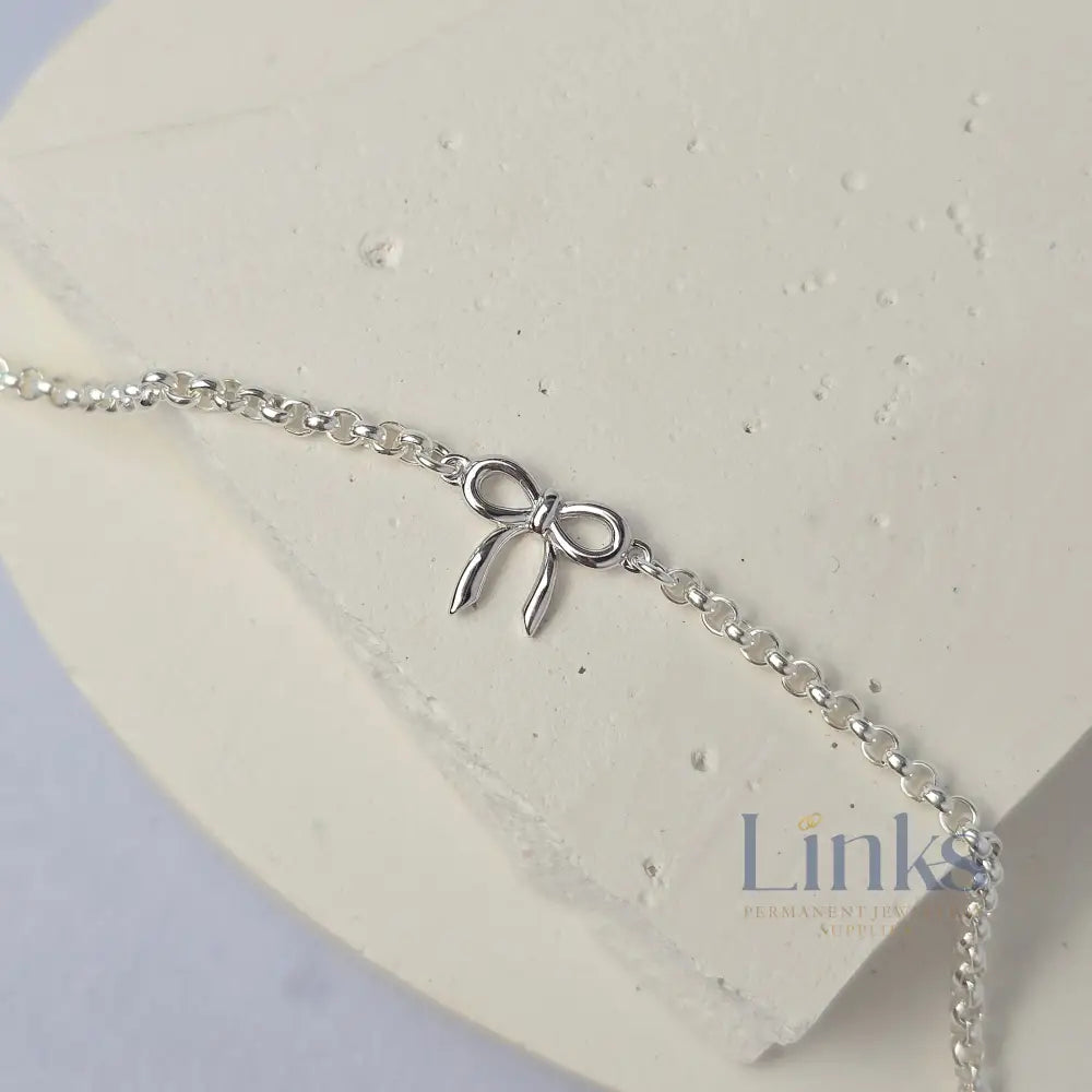 Sterling Silver Dainty Bow Connector