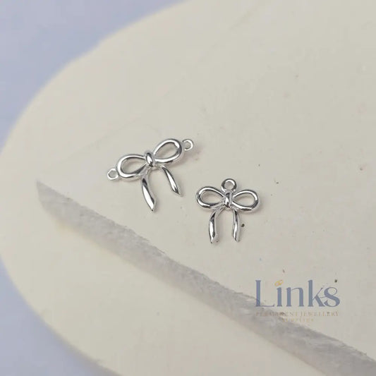Sterling Silver Dainty Bow Connector