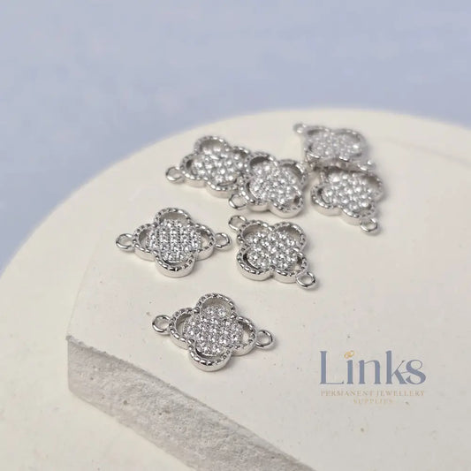 Sterling Silver Double Clover Connector