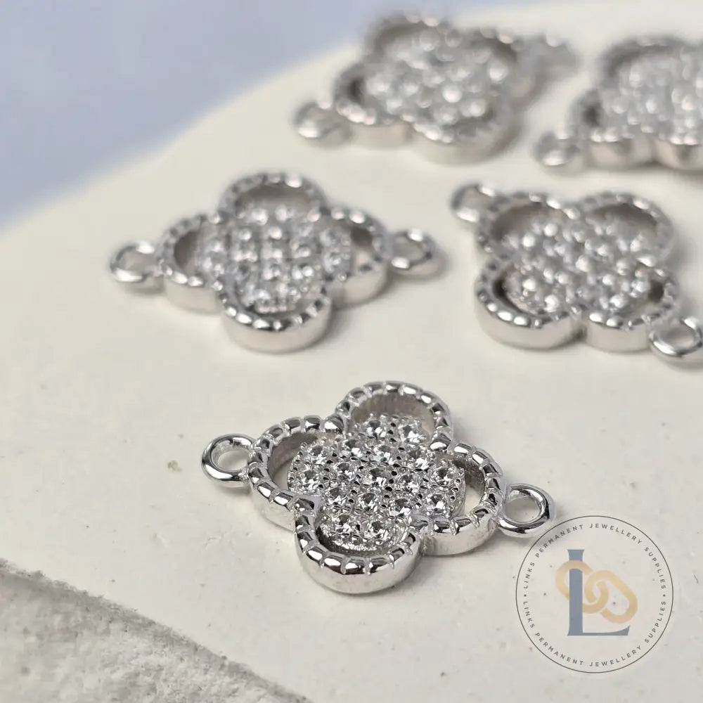 Sterling Silver Double Clover Connector