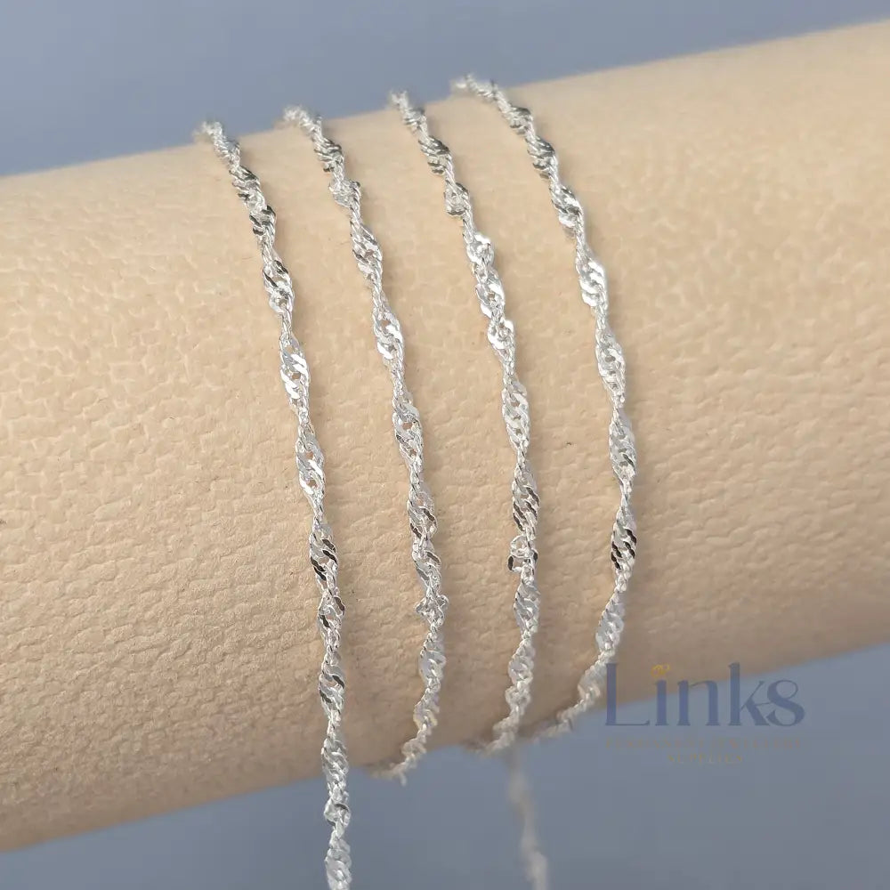 Twisted Curb Chain - 14K Gold Filled & 925 Sterling Silver 925 Sterling Silver / 1 Meter
