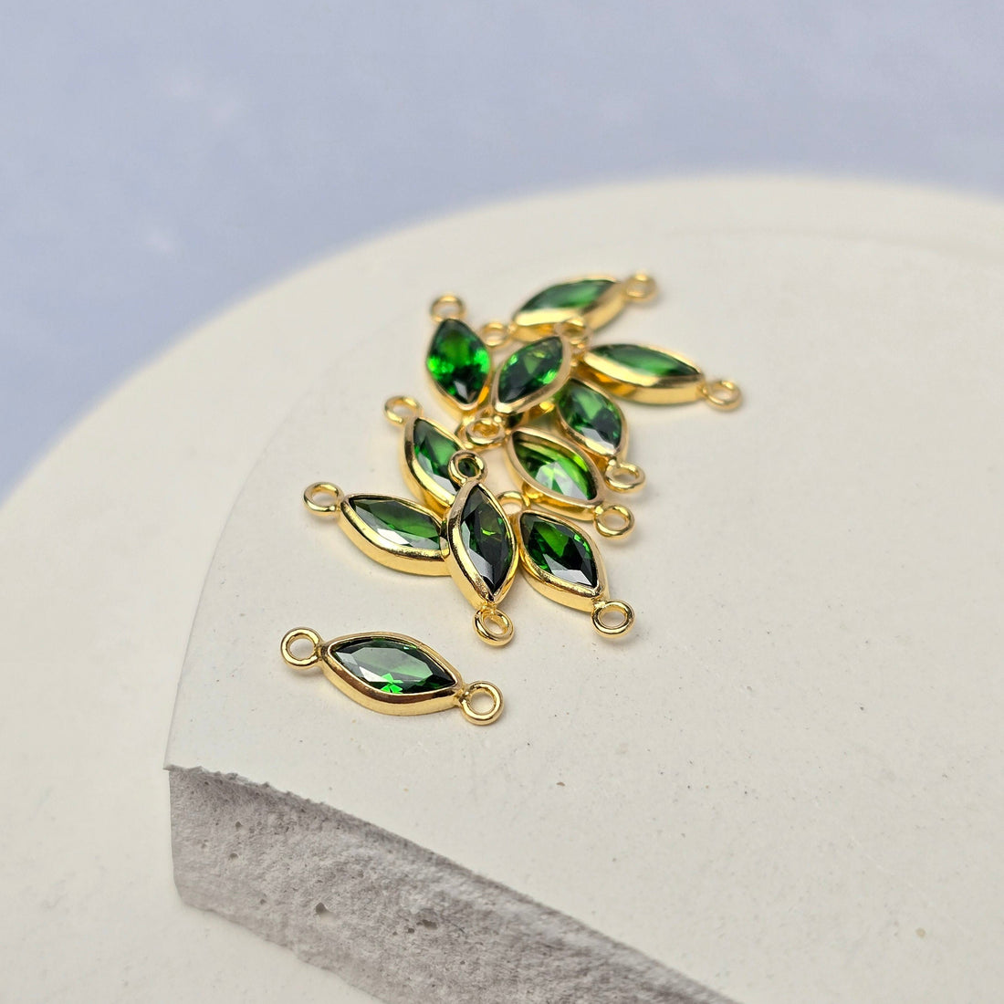 Marquise Emerald Birthstone Connector