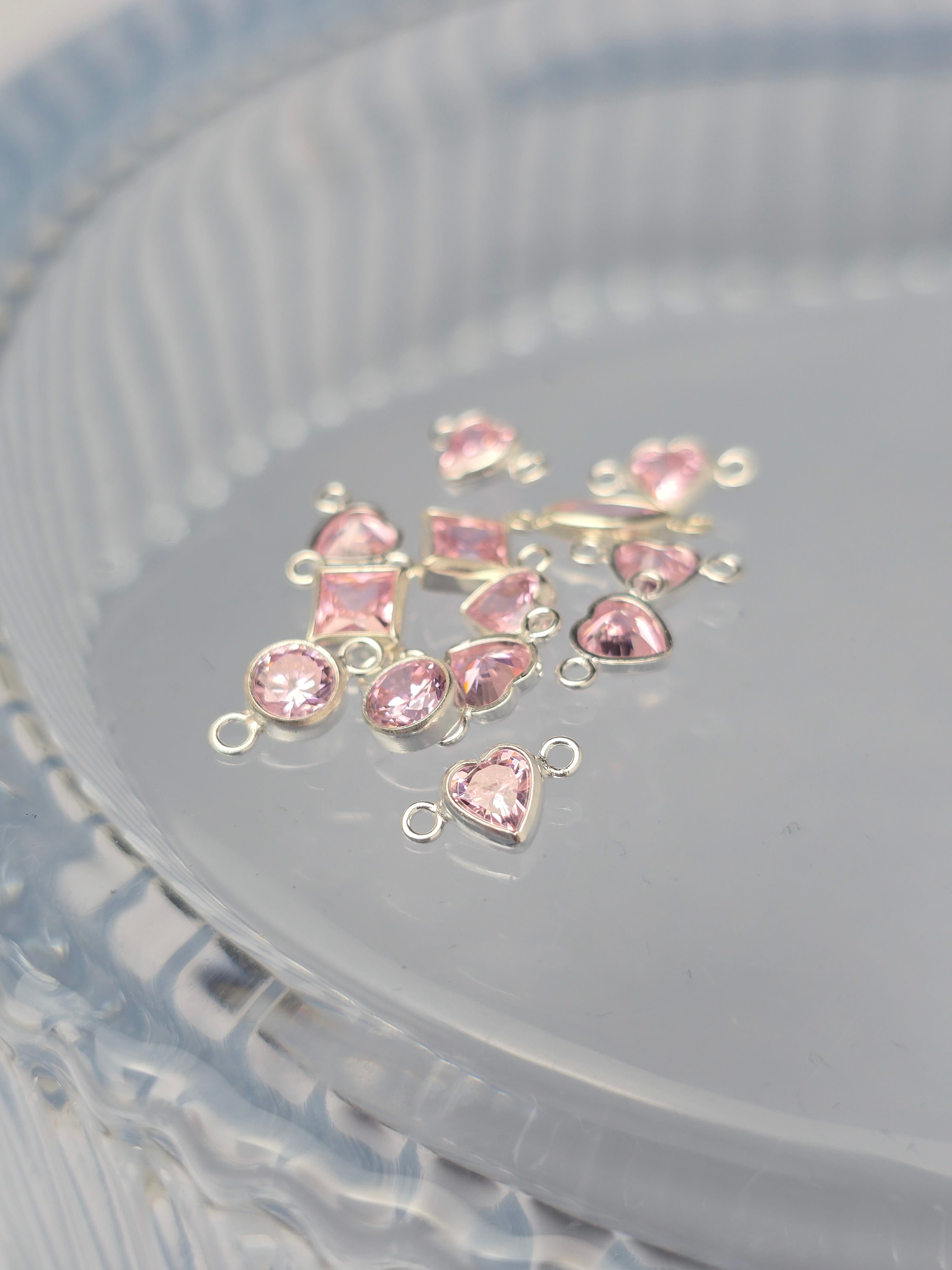 Pink Tourmaline Birthstone Charms