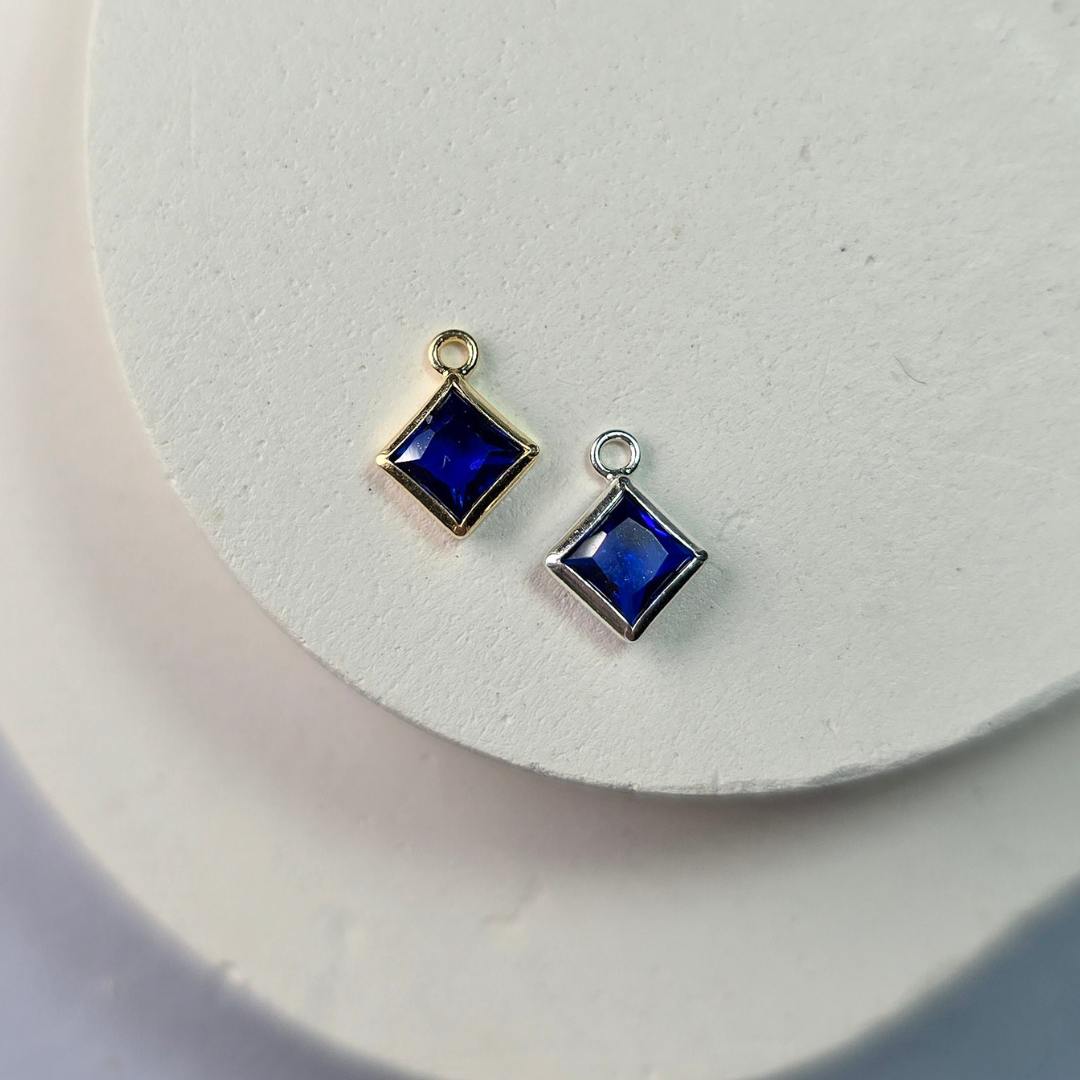 4mm Sapphire Diamond Birthstone Pendant