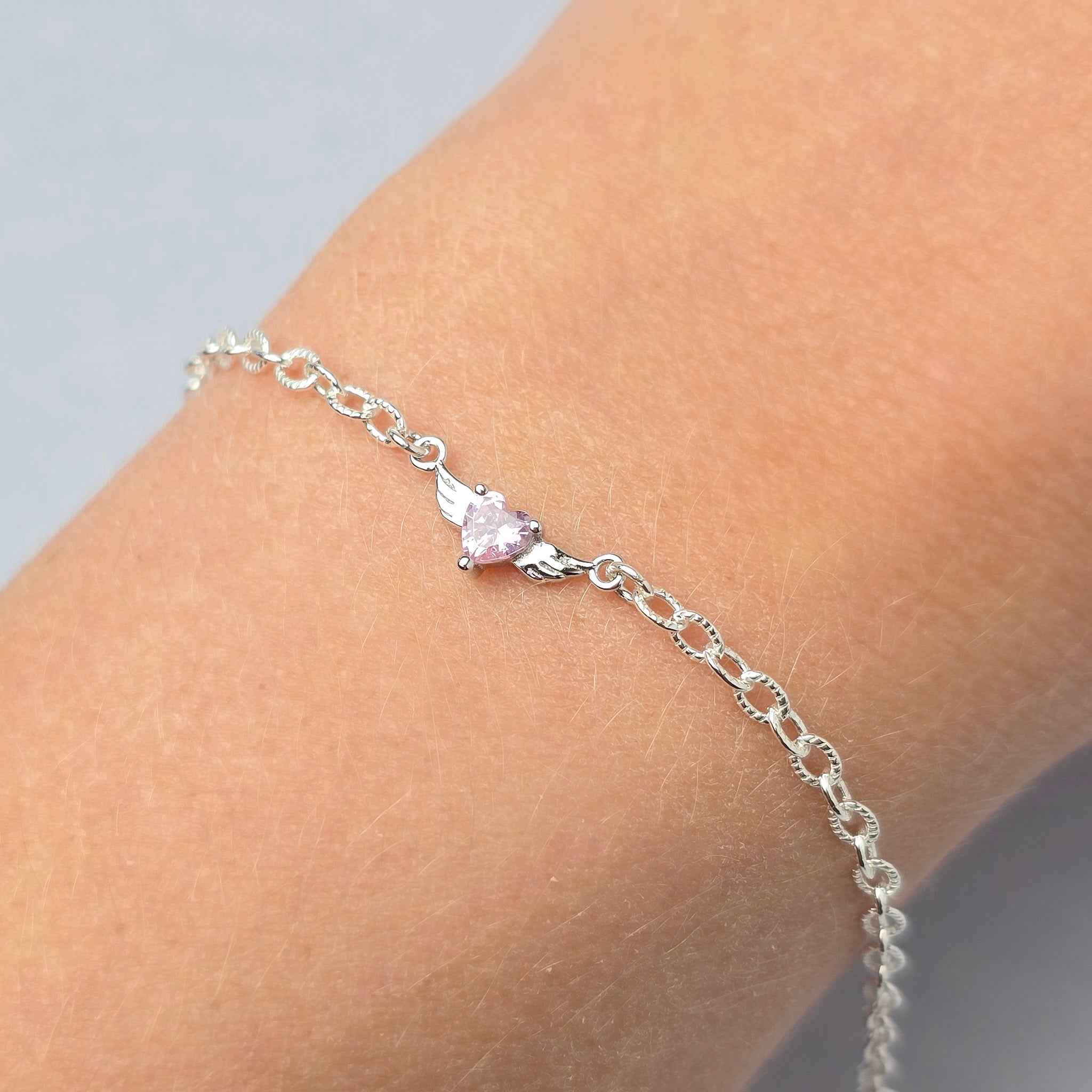 Sterling Silver Angel Wings & Heart Connector