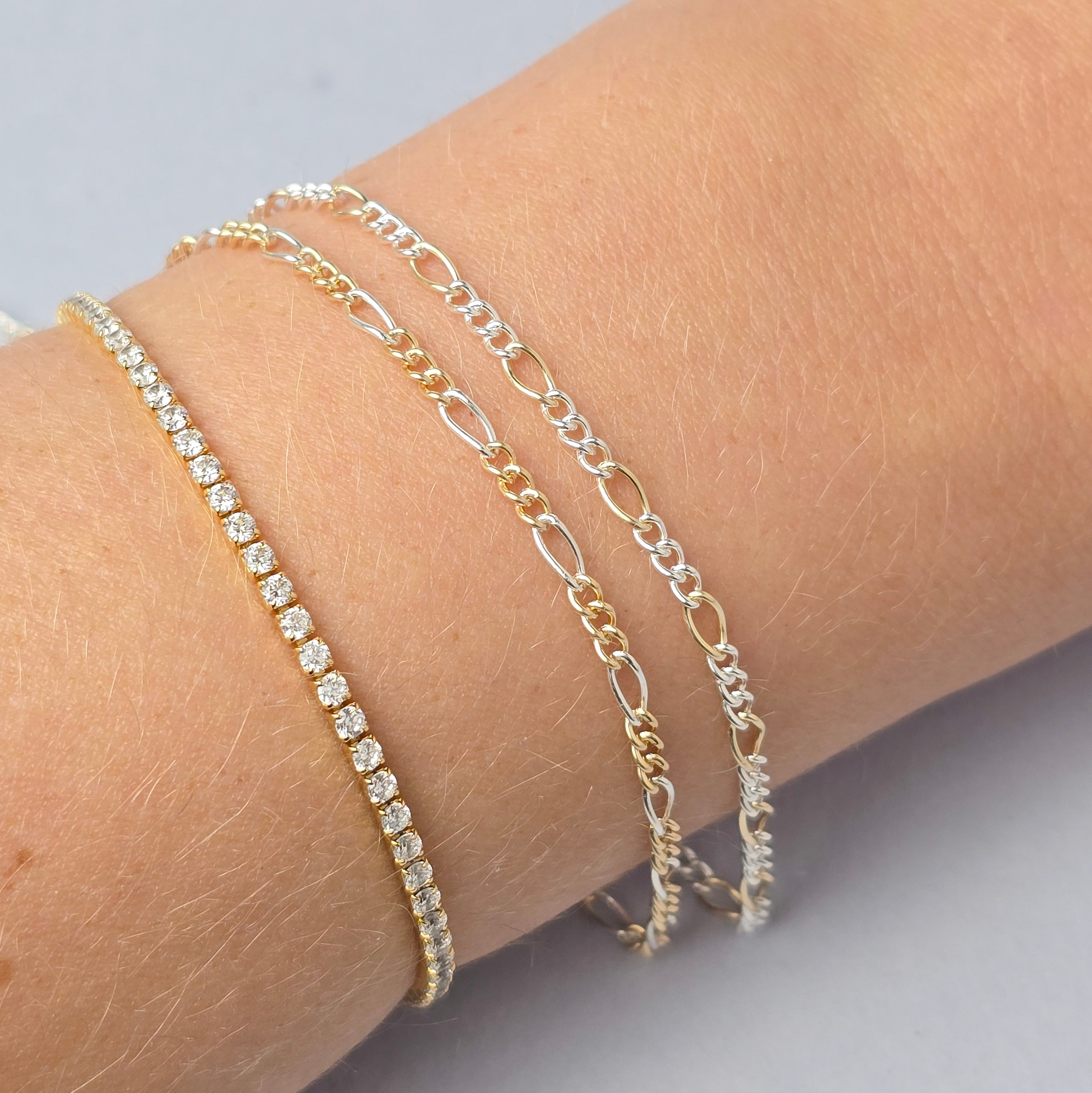 2.7mm Mixed Metal Figaro Chain