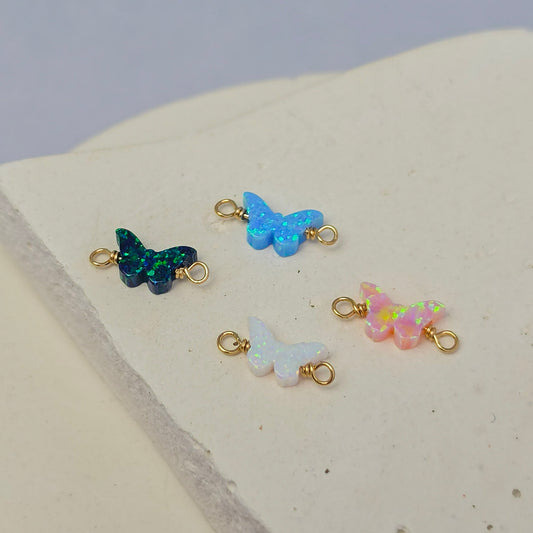 Opal Butterfly Connector Charm