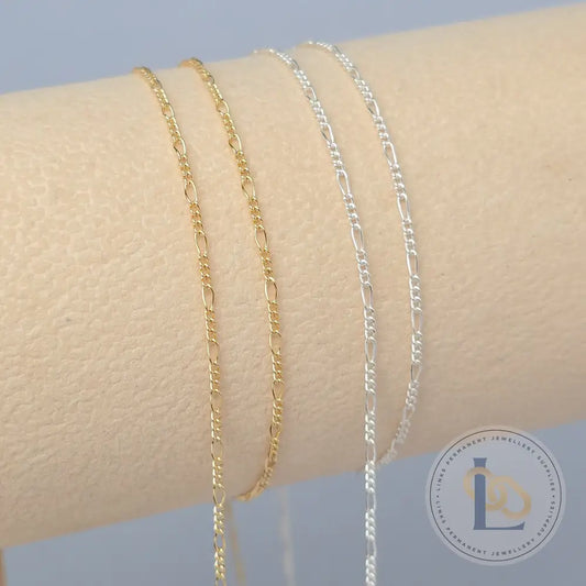 1.3mm Mini Figaro - 14k Gold Filled & 925 Sterling Silver