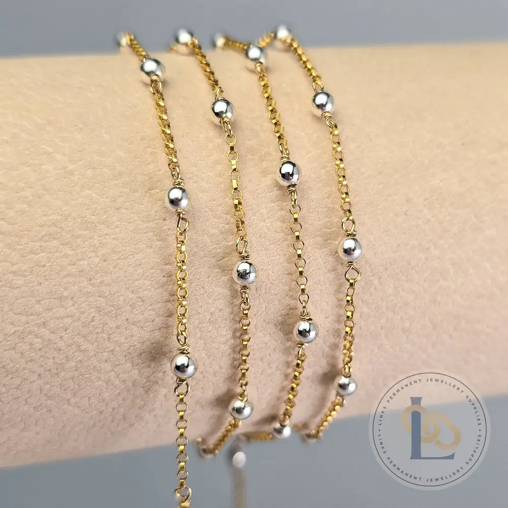 1.3mm Mixed Metal Satellite Chain - 14K Gold Filled & 925 Sterling Silver