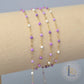 1.5mm Amethyst Enamel Flat Cable Chain - 925 Sterling Silver & 14k Gold Filled
