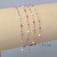 1.5mm Amethyst Enamel Flat Cable Chain - 925 Sterling Silver & 14k Gold Filled