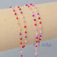1.5mm Cherry Blossom Enamel Flat Cable Chain - 925 Sterling Silver & 14k Gold Filled