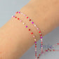 1.5mm Cherry Blossom Enamel Flat Cable Chain - 925 Sterling Silver & 14k Gold Filled