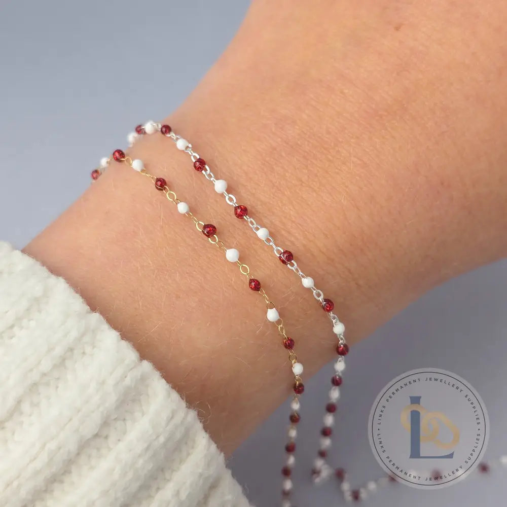 1.5mm Snowberry Enamel Flat Cable Chain