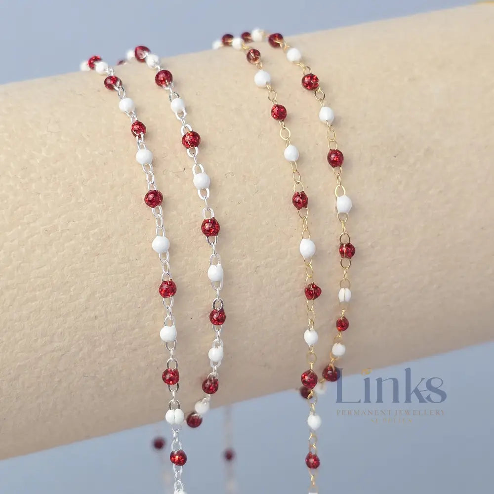 1.5mm Snowberry Enamel Flat Cable Chain