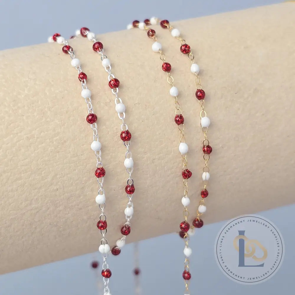 1.5mm Snowberry Enamel Flat Cable Chain