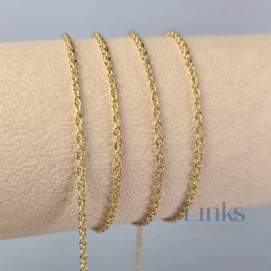 1.63mm 14K Gold Filled Rope Chain 1 meter