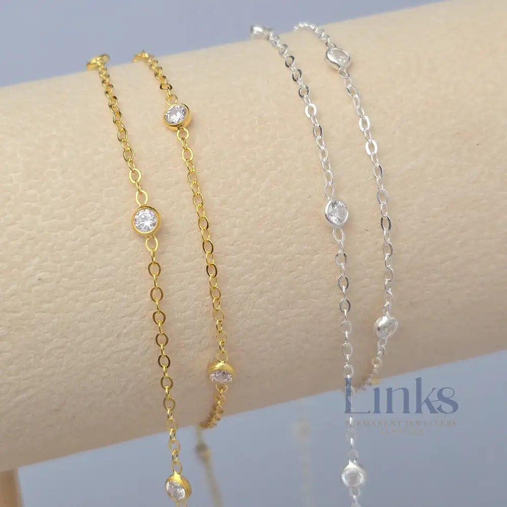 1.7mm Flat Cable Cubic Zirconia Chain