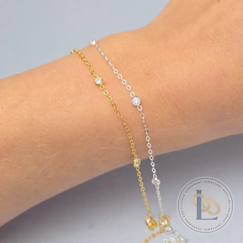 1.7mm Flat Cable Cubic Zirconia Chain