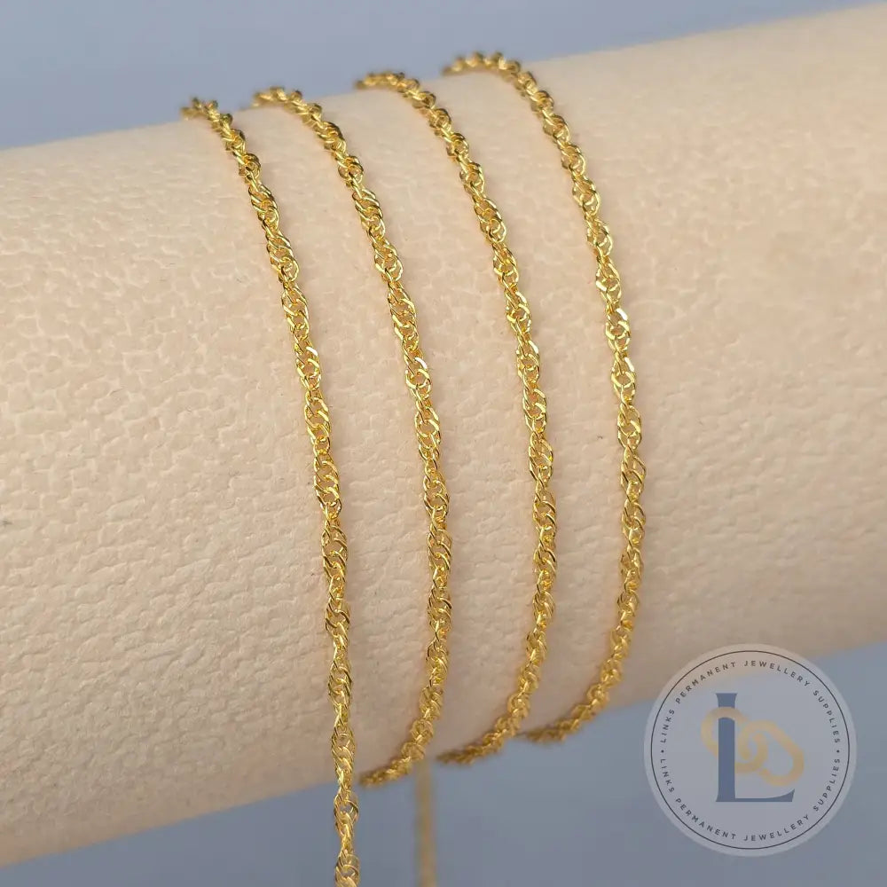 Twisted Curb Chain - 14K Gold Filled & 925 Sterling Silver 14K Gold Filled / 1 Meter
