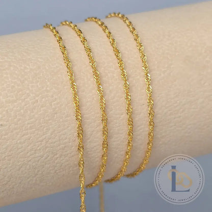 Twisted Curb Chain - 14K Gold Filled & 925 Sterling Silver 14K Gold Filled / 1 Meter