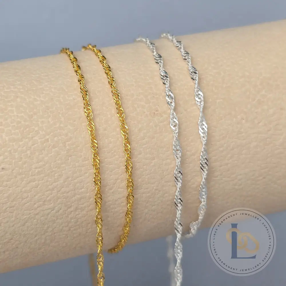 Twisted Curb Chain - 14K Gold Filled & 925 Sterling Silver