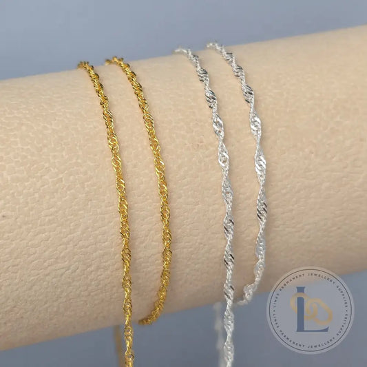 Twisted Curb Chain - 14K Gold Filled & 925 Sterling Silver