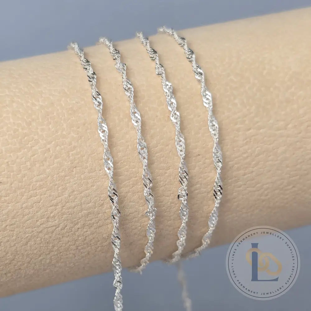 Twisted Curb Chain - 14K Gold Filled & 925 Sterling Silver 925 Sterling Silver / 1 Meter