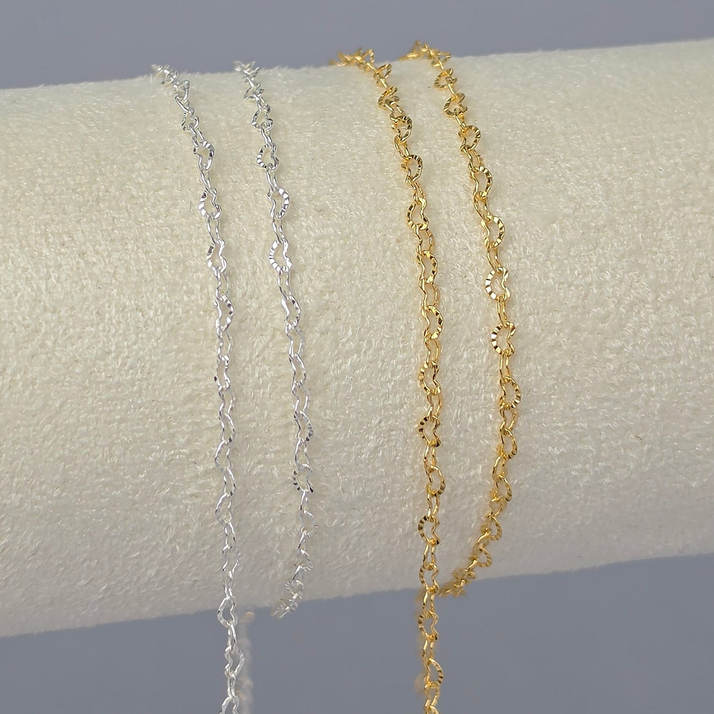 2.2mm Textured Sunburst Heart Chain