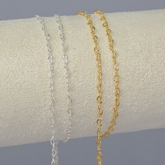2.2mm Textured Sunburst Heart Chain