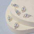 10mm Sterling Silver Skull Pendant Charm