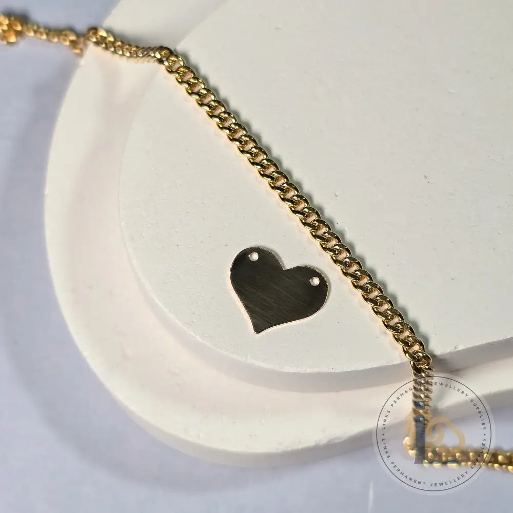 14K Gold Filled Blank Heart Connector