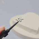Sterling Silver Cubic Zirconia Flower Connector