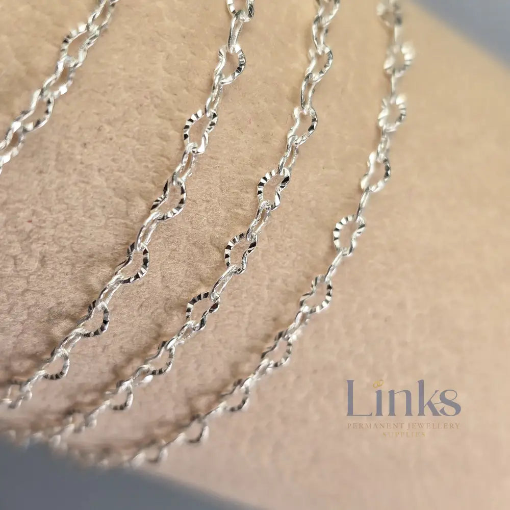 2.2mm 925 Sterling Silver Sunburst Heart Chain 1 meter