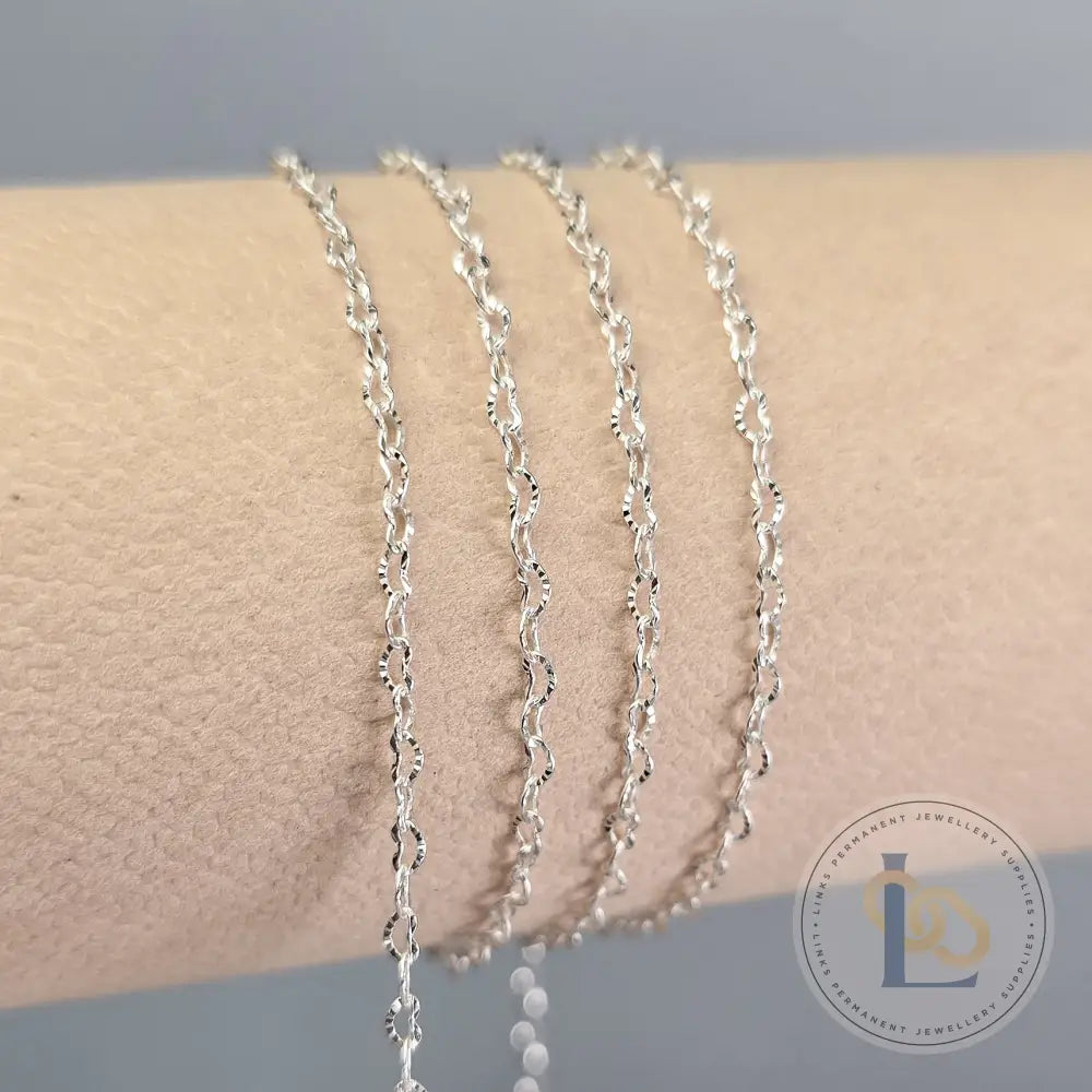 2.2mm 925 Sterling Silver Sunburst Heart Chain 1 meter