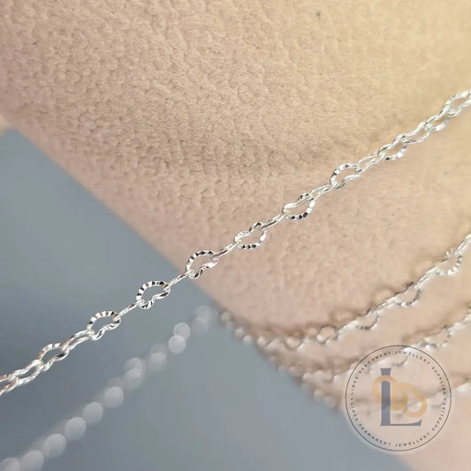 2.2mm 925 Sterling Silver Sunburst Heart Chain 1 meter